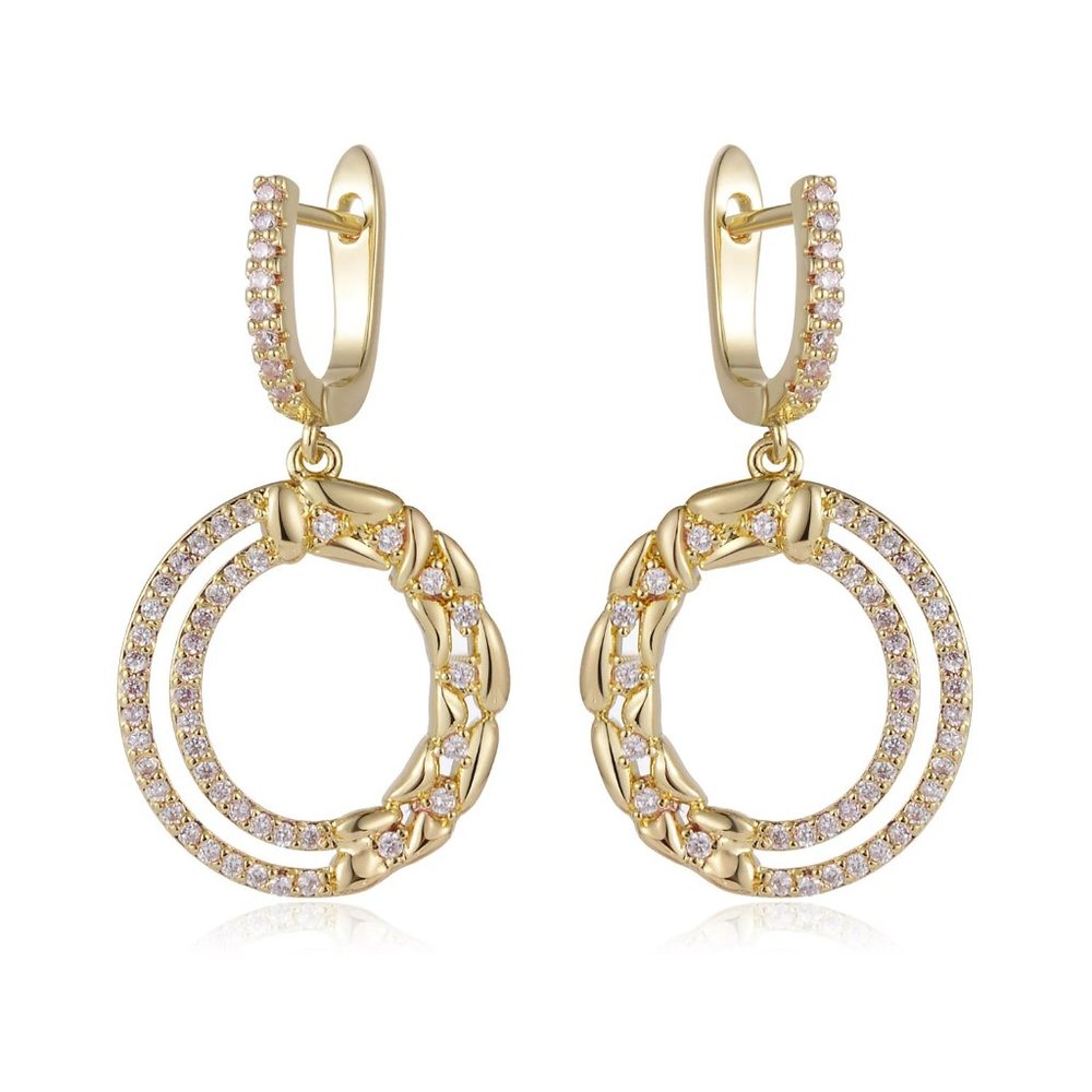 Double Hoop Drop Earrings - Picture 7 of 8